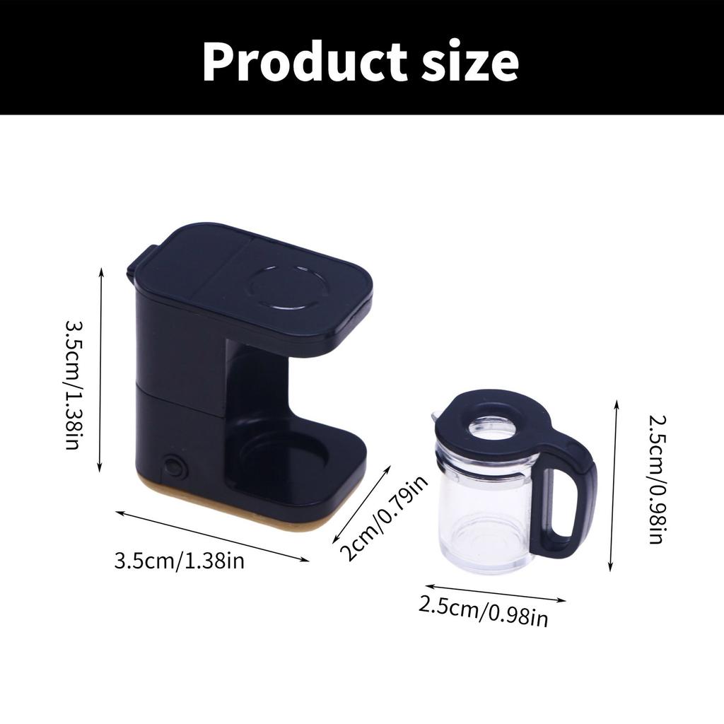 1:12 Scale Coffee Machine Coffee Maker Rotend-Play Kid Cookware Kitchen Realistic Double Houses Cooking Cookware