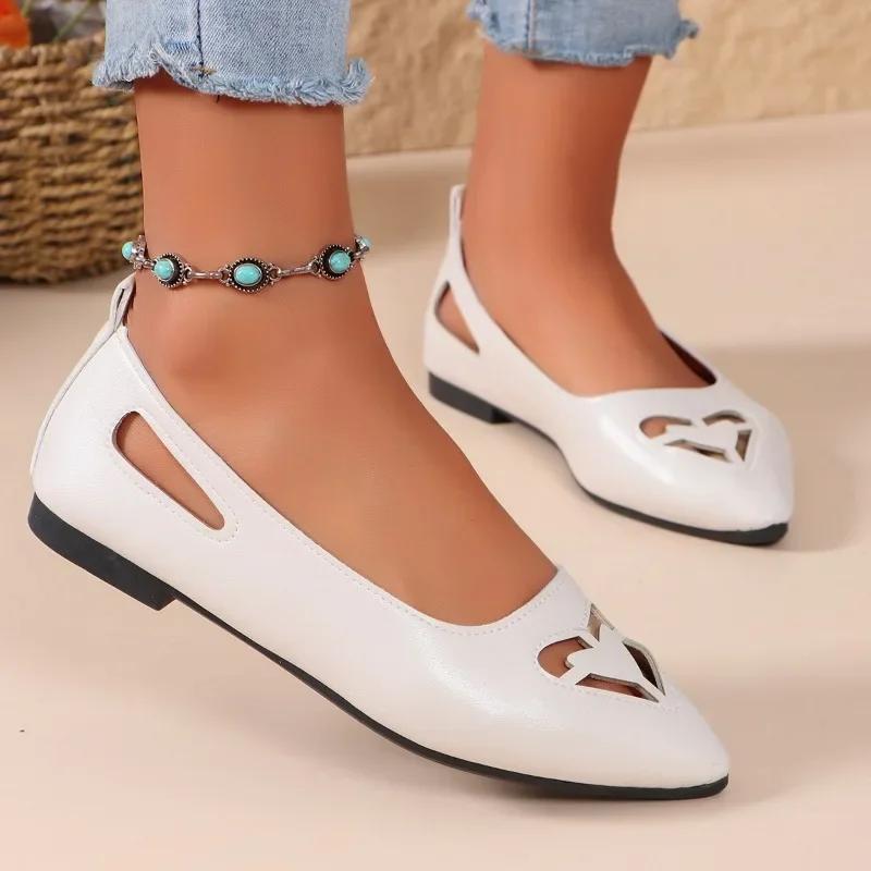 Fashion Women's Shoes 2024 High Quality Shallow Women's Flats Fashion Hollow Out Daily Flats Women New Plus Size Flat Low Heels Zapatos