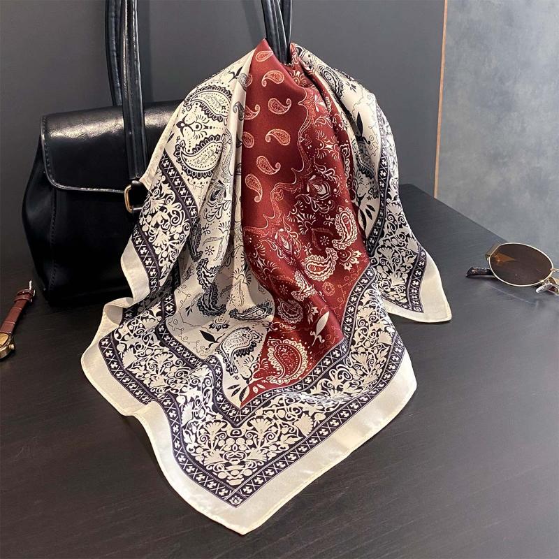 High-end Silk Scarf 100% Mulberry Silk Small square Scarf Spring Decorative Small Neckerchief Fashionable and Versatile Necktie