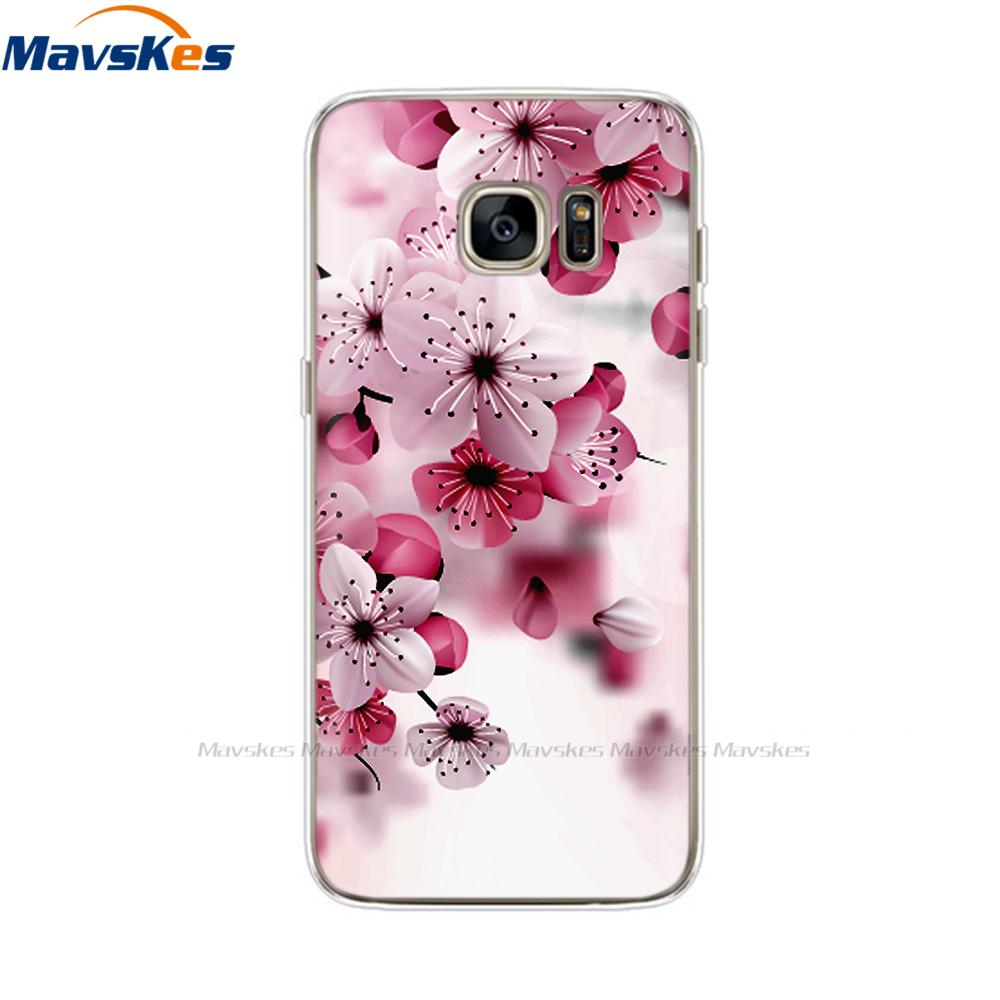 Мультяшный силиконовый чехол для Samsung Galaxy S7 Чехлы Обложка Цветок Мягкий ТПУ Чехол для телефона для Samsung S7 edge G930F G930FD G930W8 Funda