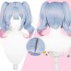 Cosplay Hatsune Miku Rabbit Hole Wig Blue Gradient Pink Tiger Claw Clip Double Ponytail Wig