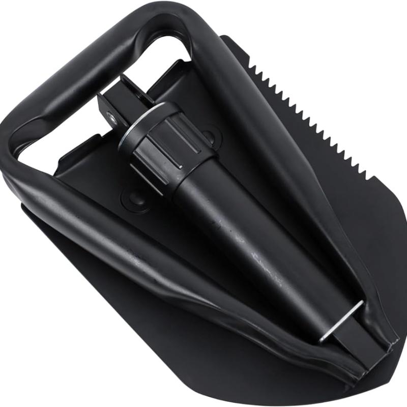 1pc Outdoor Shovel, Military Shovel, Tri-fold Trenching Tool with Serrated Teeth, Lightweight, Collapsible, Ideal for Camping, Survival and Trenching