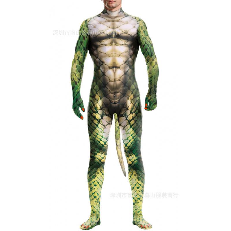 Косплей Карнавальный Костюм для Взрослых Боди Унисекс Комбинезон Сексуальный с Хвостом Хаски Животный Принт Полиэстер Костюмы