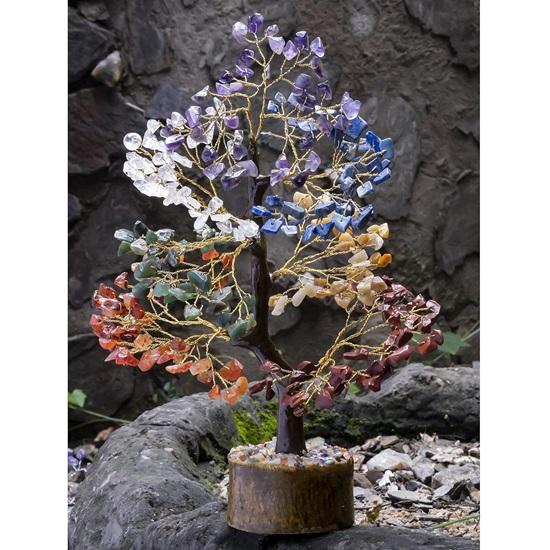 Хрустальное дерево для положительной энергии, дерево фэн-шуй, дерево 7 чакр, хрустальный декор, духовный подарок, домашний декор для медитации, золотая проволока