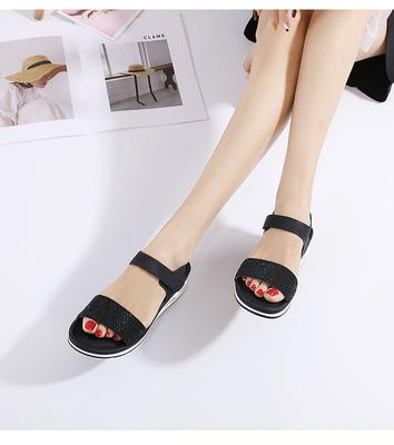 Женские сандалии, летние удобные дышащие сандалии на танкетке, женские повседневные спортивные сандалии, женские сандалии на платформе со стразами для лица