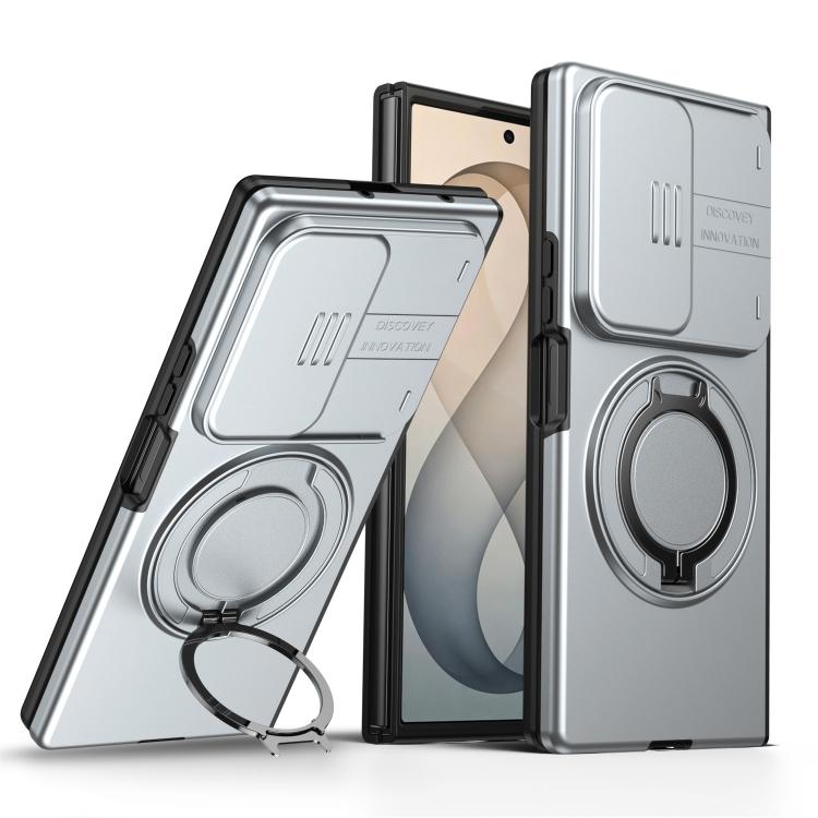 Camera Sliding Shield Magnetic Rotation Holder Phone Case