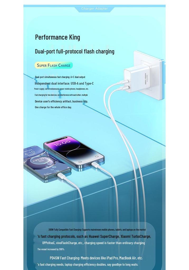 Сверхбыстрое зарядное устройство PD30W для устройств Apple и Huawei