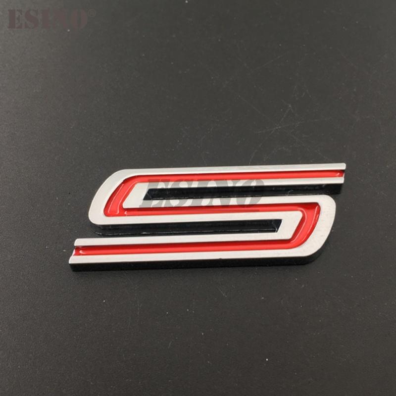 3D S багажник автомобиля цинковый сплав значок эмблема для задней части кузова автомобиля аксессуары для багажника клейкий стильный значок для Ford Focus Fiesta Edge