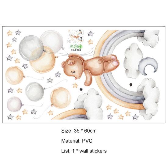 Наклейки на стену с рисунком медведя, износостойкие ПВХ, наклейка на стену для детской комнаты, домашняя наклейка
