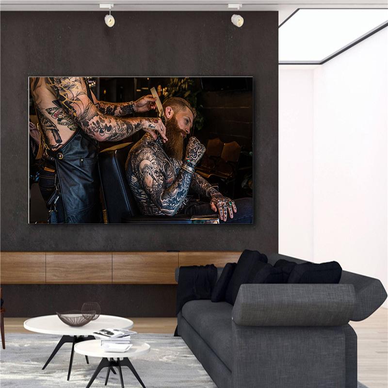 Винтажный набор холстов для парикмахерской - Трио современных эстетичных принтов для украшения салона