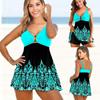 New Plus Size Tankini Swimsuit Two Piece Print Swimwear Women Large Monokini Swim Wear 2024 Bathing Suit Summer Swimdress 5XL