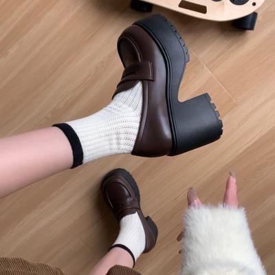 Французские ретро-лоферы Мэри Джейн в британском стиле, маленькие кожаные туфли, женские, весенние, толстые подошвы, увеличение на одну педаль