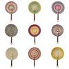 Colorful Striped Patterns Hand Braided Fan Bohemian Cattail Fan  School/Office