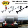 7-Inch Single Trumpet Air Horn Zinc Alloy 12V/24V 128dB Loud Sound for Cars Trucks Boats Complete Kit with Compressor & Mounting Hardware