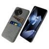 Для OnePlus 13 Чехол Ткань+Твердый ПК Чехол для телефона с двойными слотами для карт