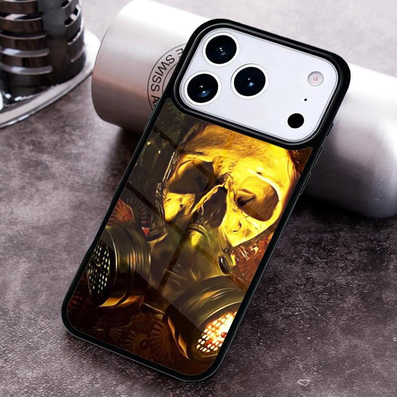 Skull Gas Mask Phone Case For iPhone 17,16e,15,14,13,12,11,Mini,Pro,MAX soft Silicone Cover