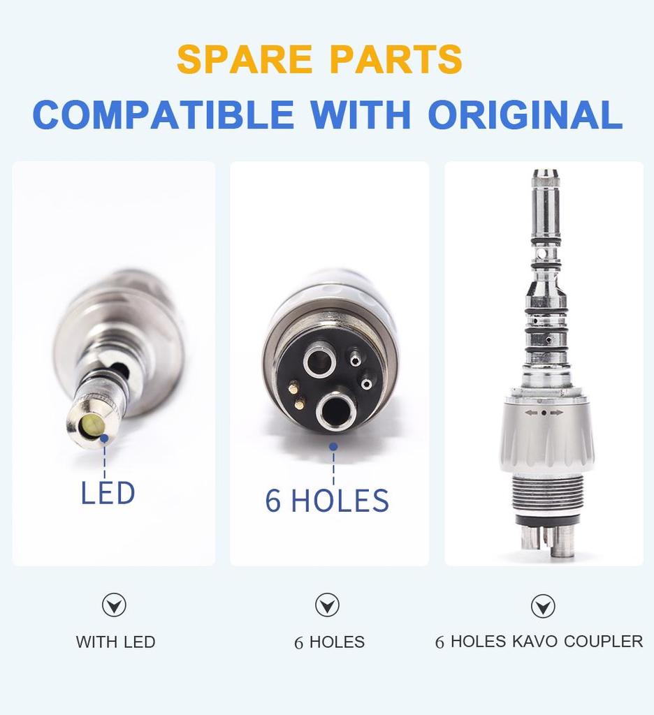Запасная часть AI-KCL6, 6 отверстий, самогенератор, светодиод KVO, быстрое соединение, совместимое с Z800KL/Z900KL, высокоскоростной наконечник, стоматологическое оборудование