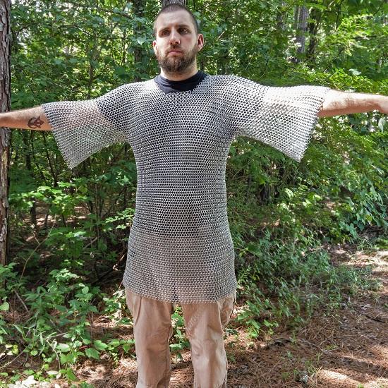 Foe Of Sword Haubergeon - Средневековая Функциональная Историческая Реплика Кольчуга Длинная Рубашка | Средний Большой