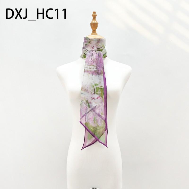 Long Skinny Scarf Women Floral Paisley Print Chiffon Neck Tie Hair Band Office Casual Wear Fall