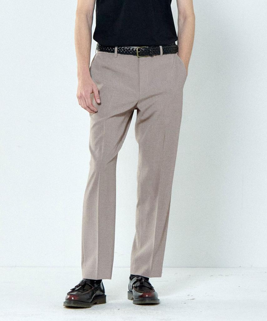 BASIC HOUSE Linen-Like Tapered Fit Slacks Beige Lzpt3104