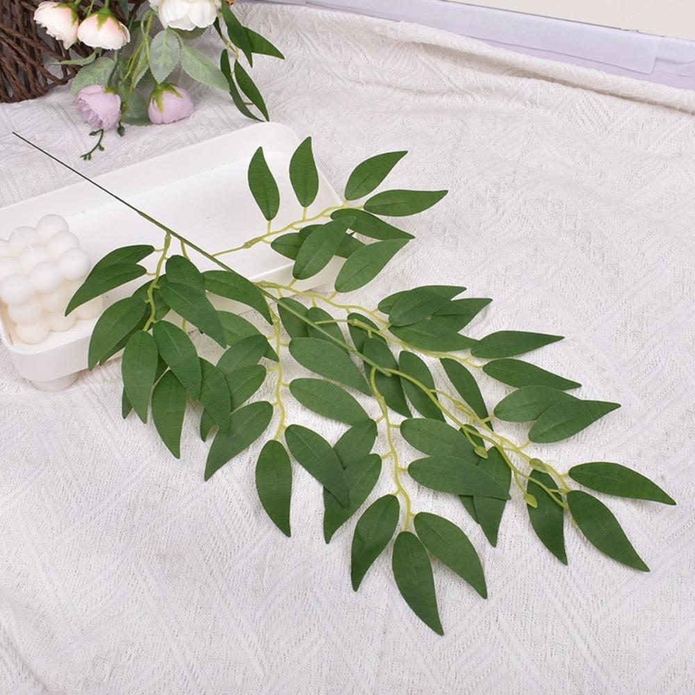 Fake Flowers Green Plant 50cm Green Grass Real Touch Artificial Eucalyptus Leaf Home Decoration