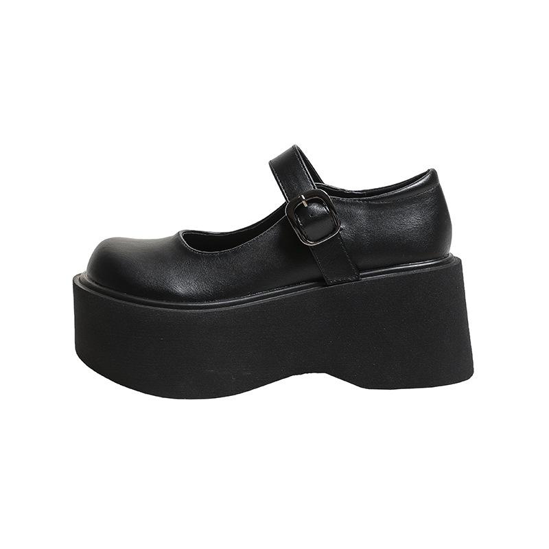 Мэри туфли на высоком каблуке одинарные туфли новые на платформе с утолщением ретро jk колледж британский стиль большая голова маленькие кожаные туфли