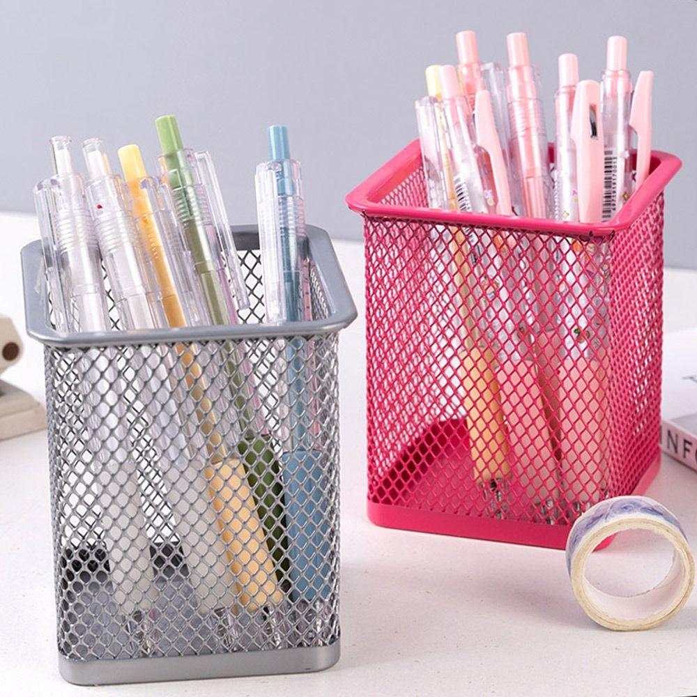 Multicolor Office/School Desk Tidy Storage Case Mesh Pen Pot Pen Holder Stationery Organiser
