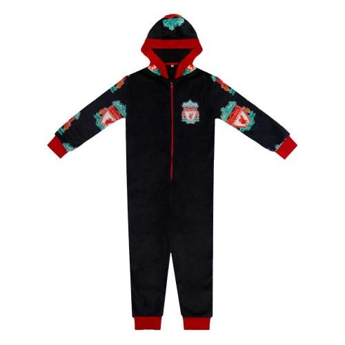 Liverpool FC Childrens/Kids Crest Fleece All-In-One Nightwear