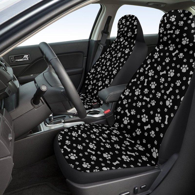 Cartoon Cute Puppy Footprint Bone Car Seat Cover Creative Four Seasons Universal Car Seat Cover Car Interior Accessories Supplie