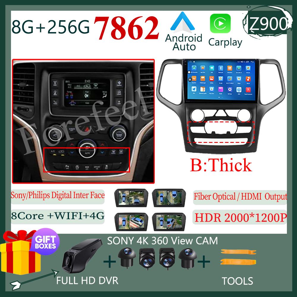 Видео Carplay Android 14 для Jeep Grand Cherokee WK2 2014 Автомобильный Радиоприемник Мультимедиа Авто Стерео Плеер Монитор ТВ GPS DVD DSP IPS BT