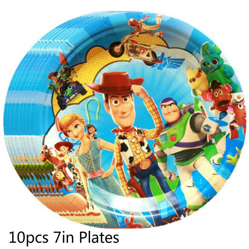 Story Toy Theme Buzz Woody Bo Peep Birthday Party Supplies Plates Cups Banner