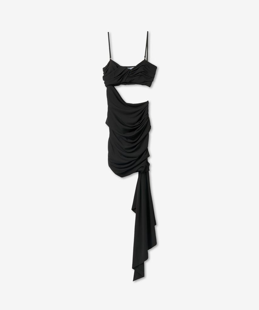 Opeuhwaiteu Detachable Strap Cutout Drape Dress - Black / Owdb467S23Fab0011000