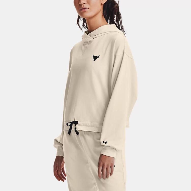 Under Armour Project Rock Terry Hoodie Женское Толстовка Бежевый 1361059-110