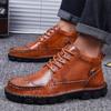 38-48 Мужские повседневные туфли из резиновой кожи ручной работы большого размера Мягкая подошва Свадебные туфли Кожаные ботинки для мужчин Ботинки для мужчин