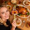 Thanksgiving Turkey-shaped Paper Straws, 10-pack, And Orange Striped Straws, Suitable For Fall Party Decorations And Thanksgiving Parties.