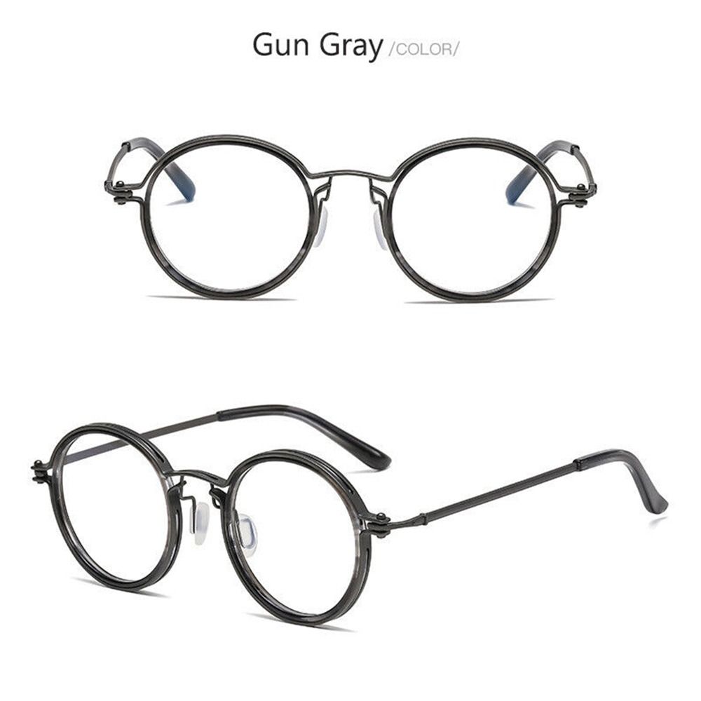 Durable Eye Protection Office Metal Frame Round Eyeglasses Anti-Blue Light Glasses Computer Goggles