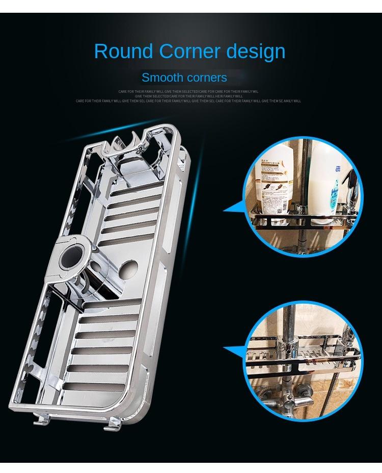 Многофункциональный органайзер для домашнего декора, подъемный стержень для ванной комнаты, съемная подставка без сверления, держатель для мыла, полка для душа, стеллаж для хранения, лоток