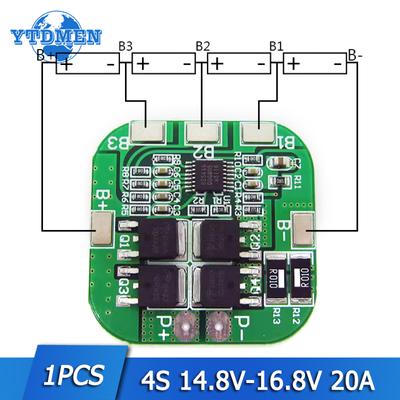 1 шт. 4S 14,8 В / 16,8 В 20 А пиковая литий-ионная 4 BMS PCM плата защиты батареи Bms для литиевого LicoO2 Limn2O4 18650 Li-модуль батареи