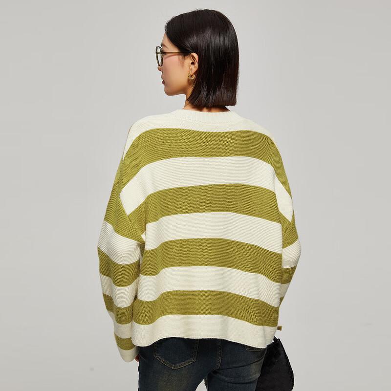 Women's Korean Style Loose Striped Long Sleeve Knit Cardigan
