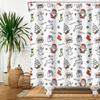 Merry Christmas Snowflake Christmas Snowman Cute Reindeer Waterproof Shower Curtain Bathroom Home Decoration with Hooks