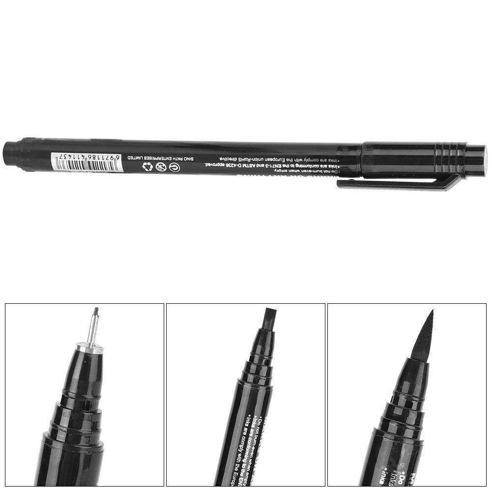 12 шт. маркер-ручка Micron Liner с тонким наконечником, черные чернила на водной основе, водостойкая ручка для рисования и эскизов