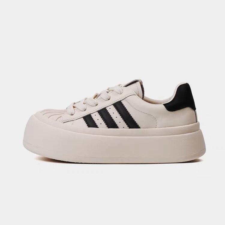 Spring New Student Casual Round Head Platform White Shoes Flat Shoes