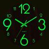 8-inch Wood Board Wooden Luminous Wall Clock Silent Clock MDF Wood Grain Creative Luminous Fluorescent Clock