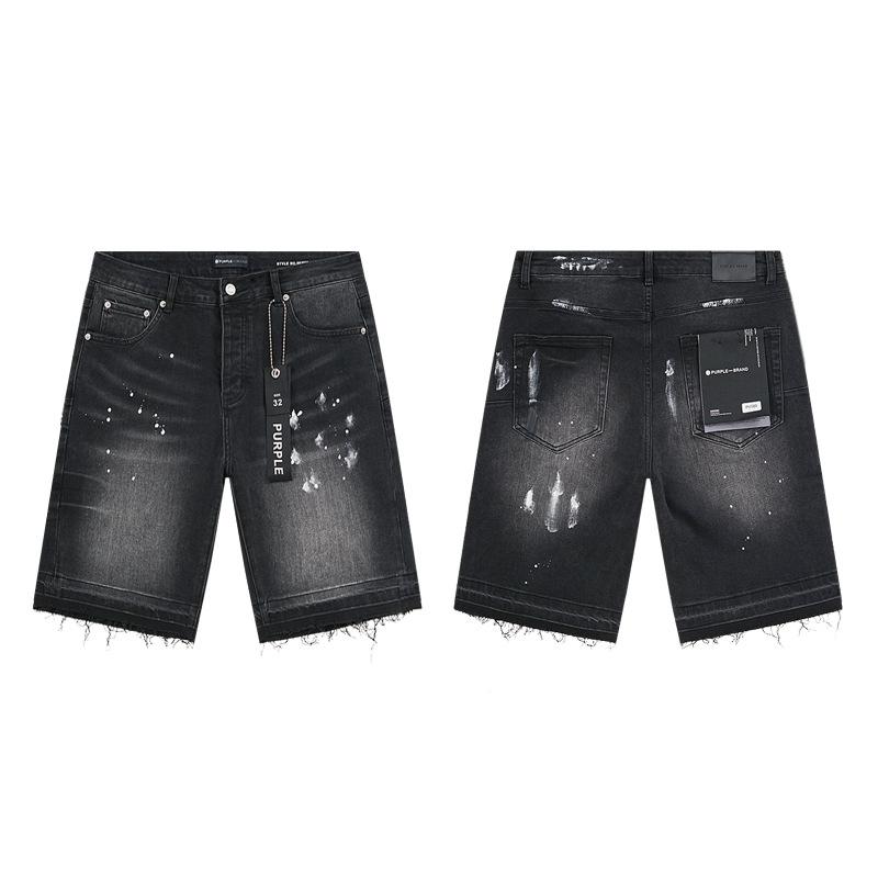 Трендовый трансграничный бренд PURPLE BRAND JEANS Европейские и американские уличные свободные и универсальные джинсовые шорты мужские и женские тренд