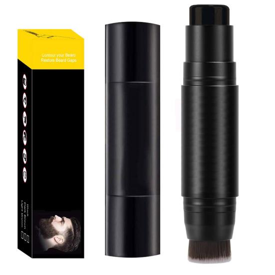 Карандаш для заполнения бороды для мужчин, естественный вид, долговечный, водостойкий, устойчивый к поту, усики, брови, портативная 2-в-1 двухсторонняя кисть для заполнения бороды