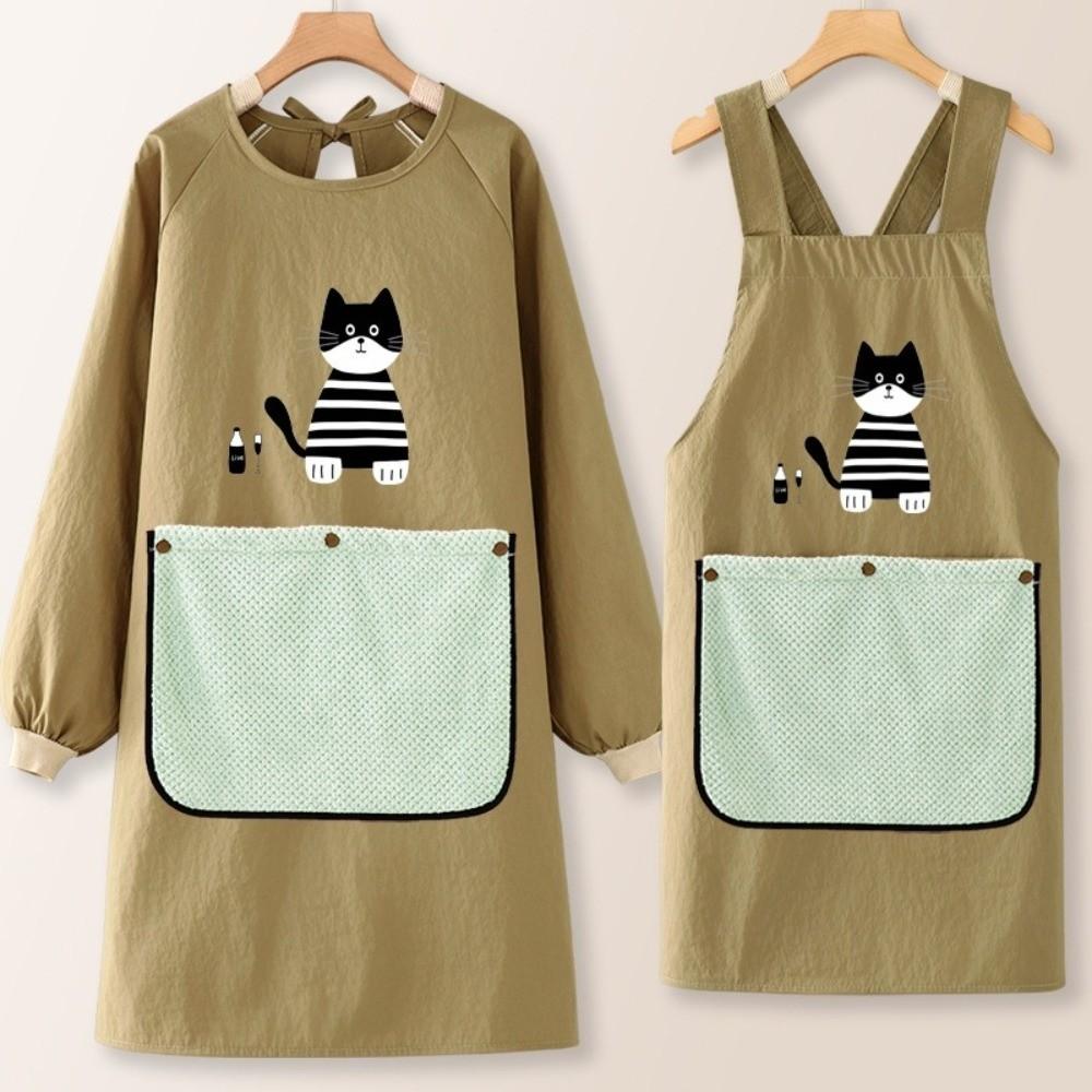 Кухонный фартук с салфеткой из таслона Рабочая одежда Кавайные кофейные комбинезоны для домашнего использования