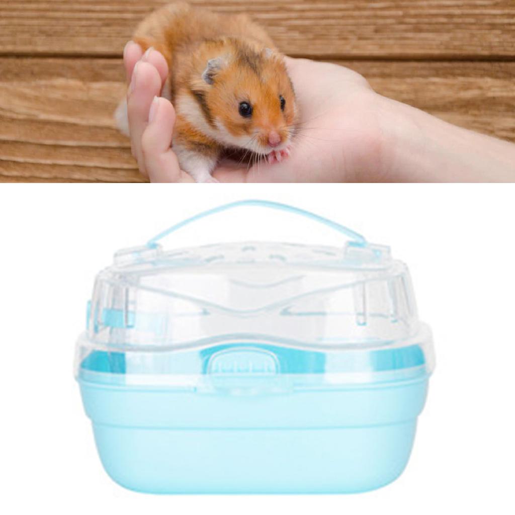 Hamster Carry Case Cage Portable Lightweight Small Animal Carry Case for Outdoor Travel Blue