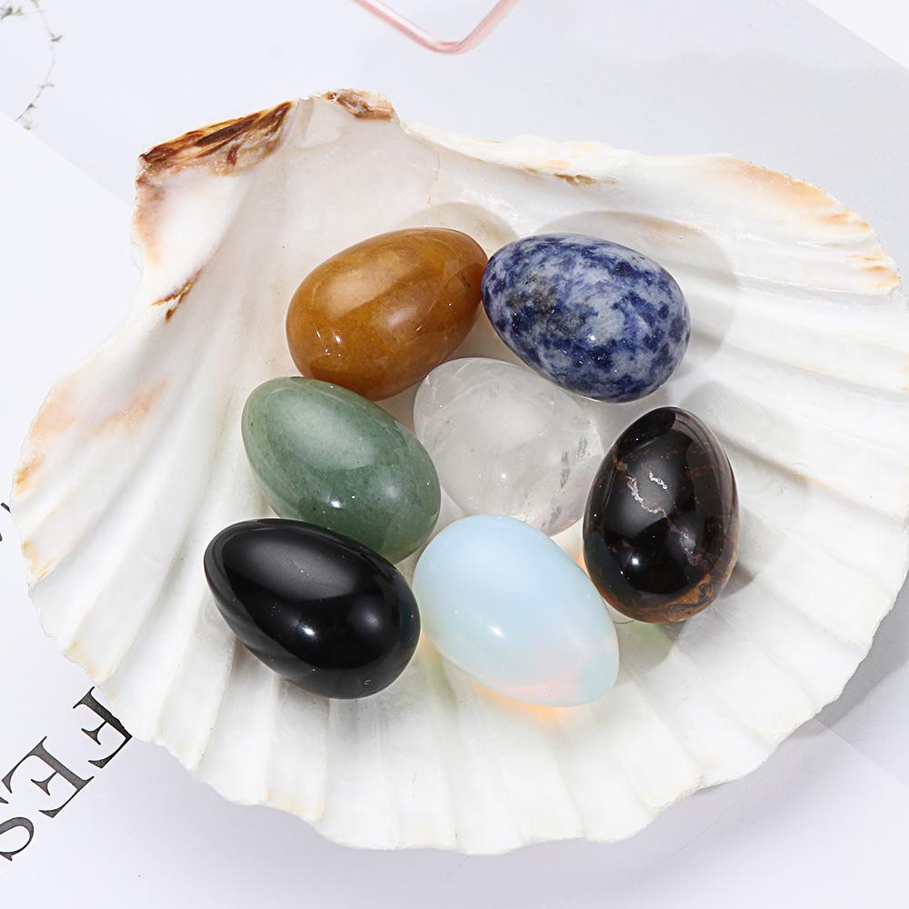 Collection Natural Blue Point Jade Mini Ornament Natural Stone Healing Egg Pattern Healing Stone