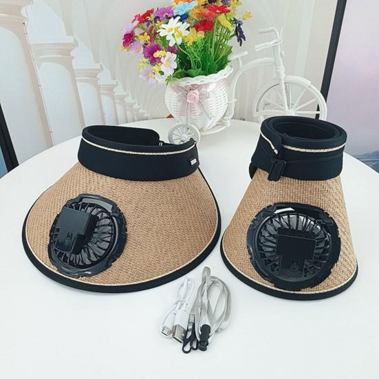 Веерная шляпа с широкими полями, дизайнерская повязка на голову, мужская и женская складная шляпа от солнца, перезаряжаемая вращающаяся на 360 градусов веер, пустой цилиндр