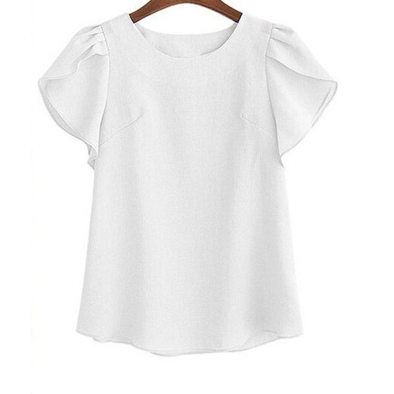 Summer Lotus Women Short Sleeve Blouse Tops Ladies Loose T Shirt Casual Top Tee